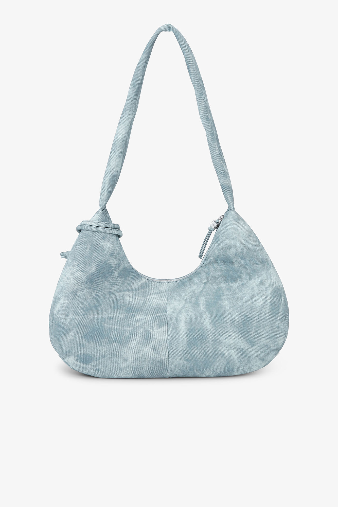 Bleget medium Hobo taske, Polyurethane, in colour Celestial Blue - 3 - GANNI