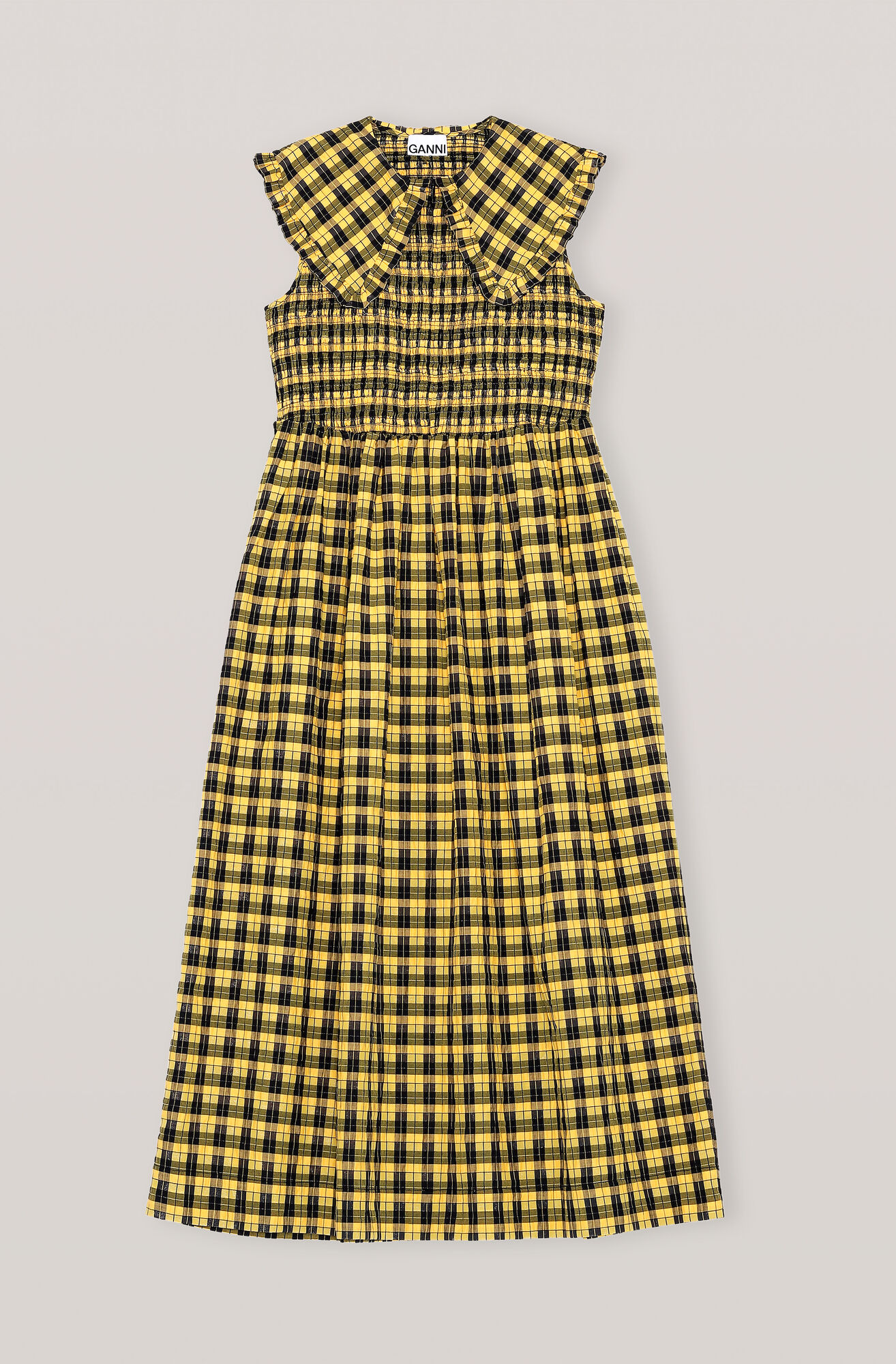 GANNI Seersucker Check Smock Dress ( 225.00 GBP ) | Shop ...