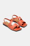 Strappy Sandals, Leather, in colour Paprika - 3 - GANNI