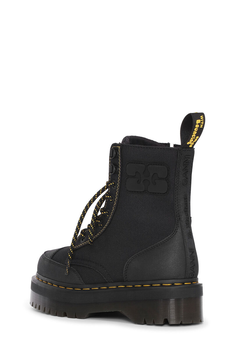 GANNI x Dr. Martens Jadon Boots , Nylon, in colour Black - 3 - GANNI