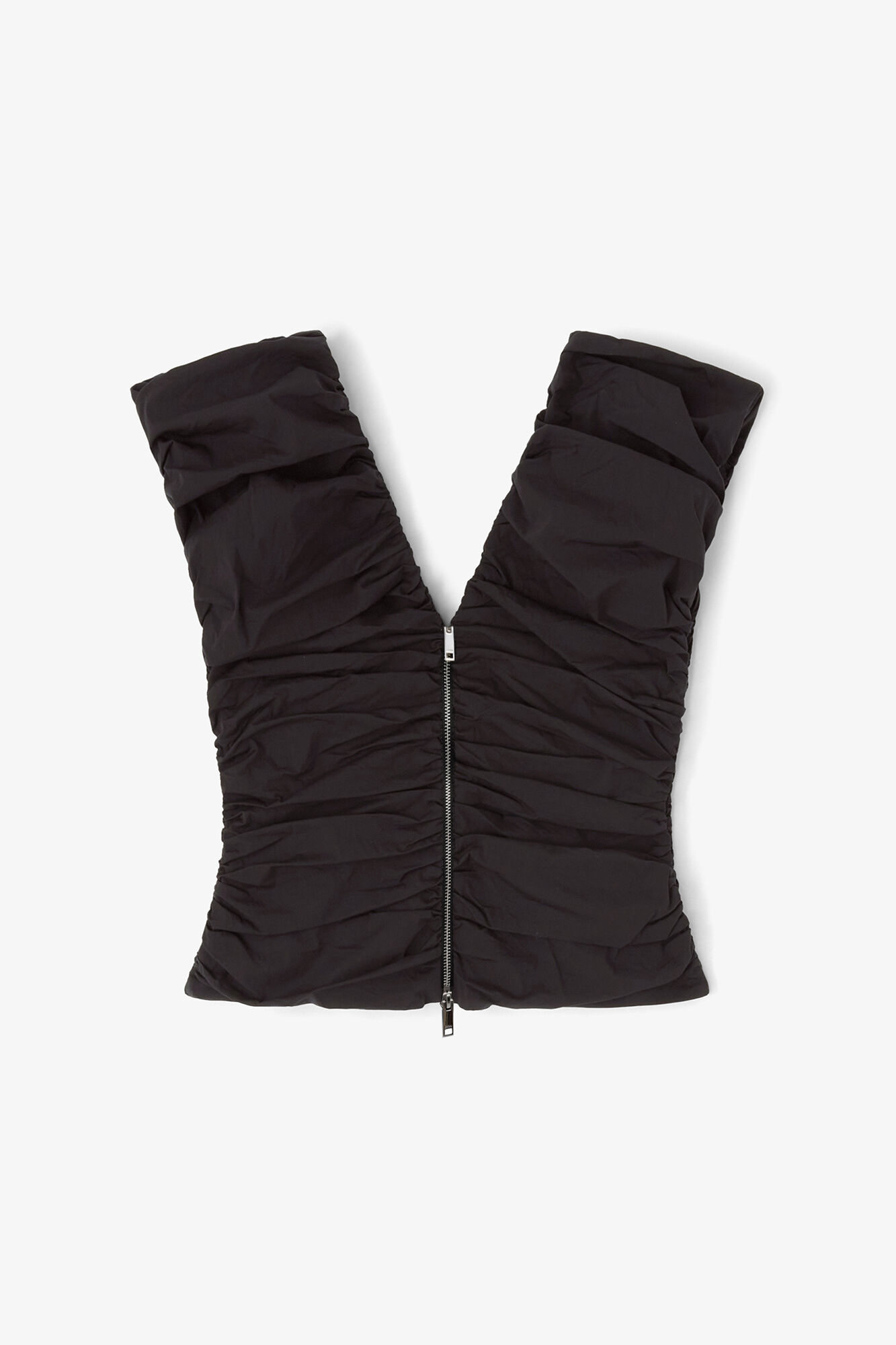 Black Ruched Top | GANNI US