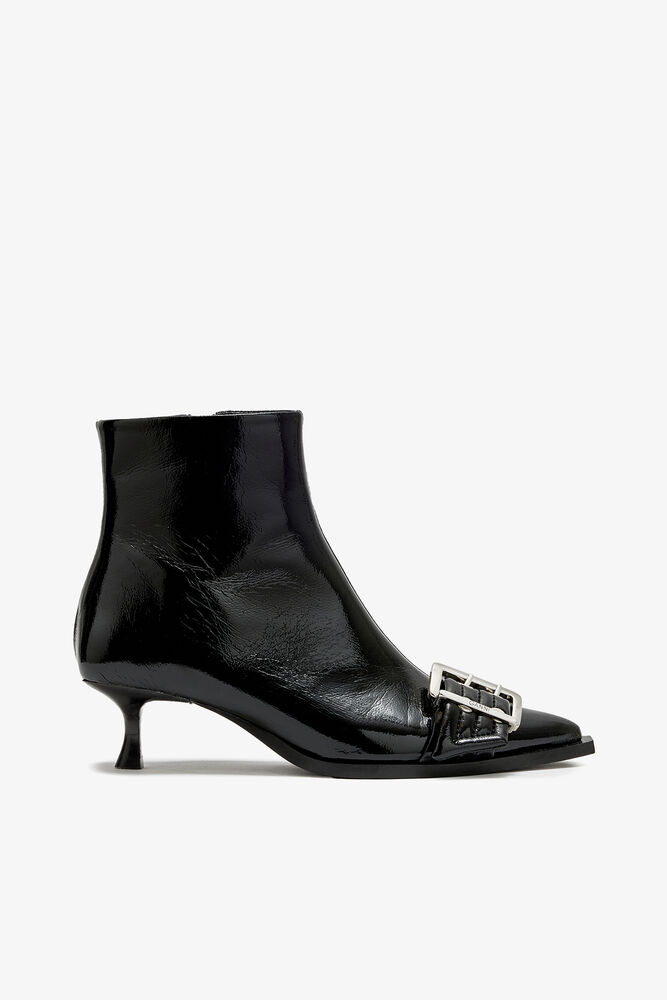Buckle Boot Low in Black, Black