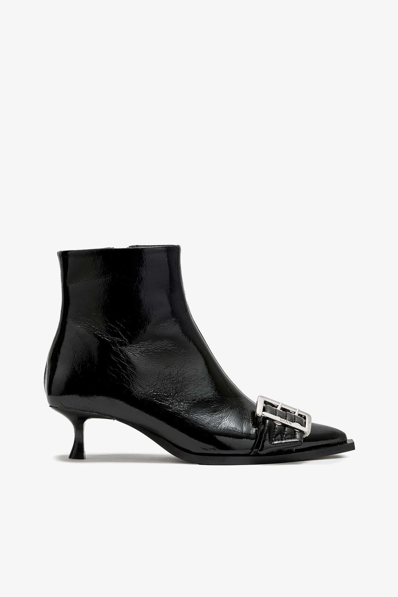 Buckle Boot Low in Black, Polyurethane, in colour Black - 1 - GANNI