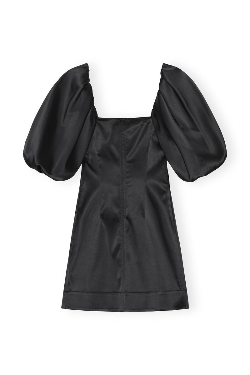 „Black Satin Mini“-Kleid, Elastane, in colour Black - 2 - GANNI