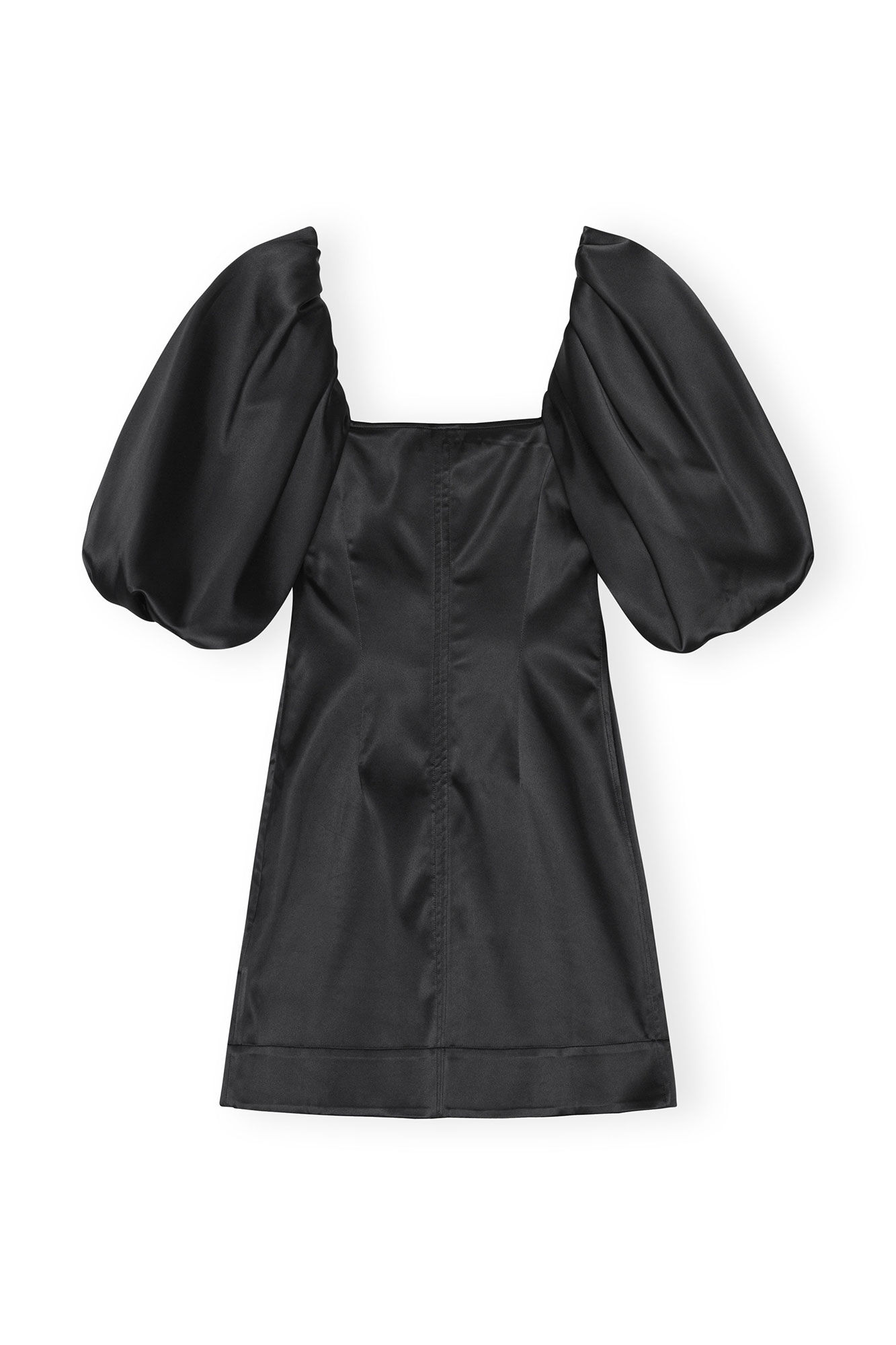 „Black Satin Mini“-Kleid, Elastane, in colour Black - 2 - GANNI