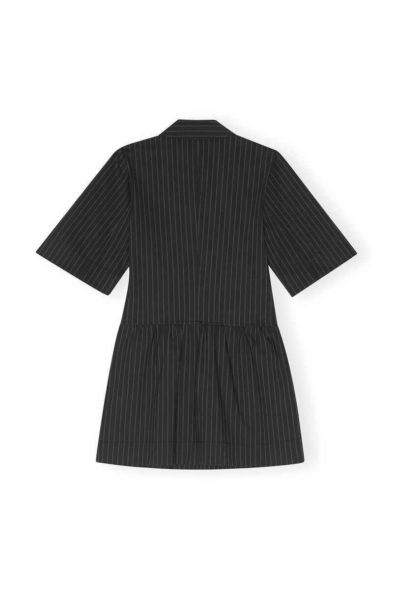 Striped Mini Dress, Elastane, in colour Black - 2 - GANNI