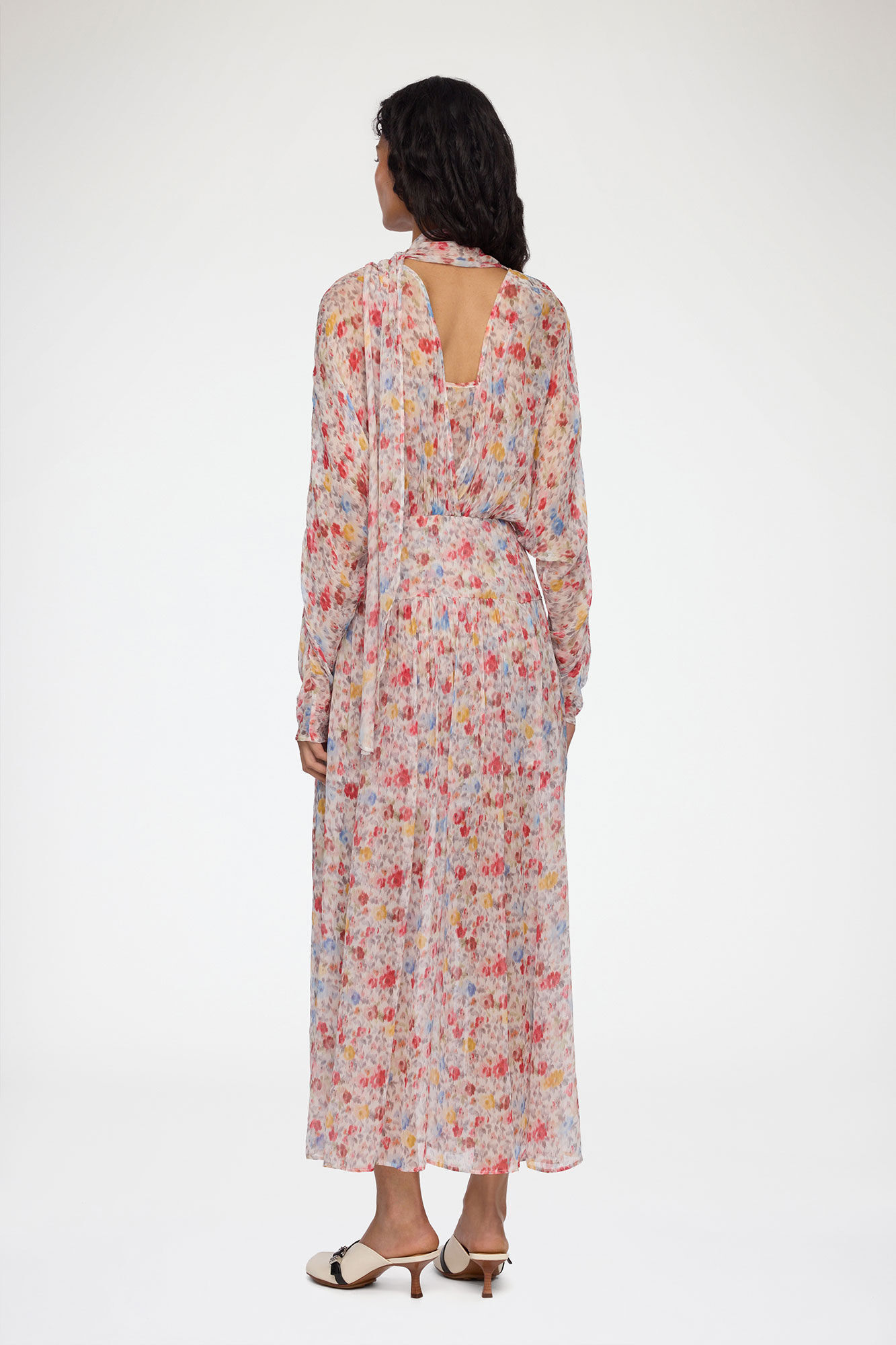 Dress in Floral Silk, Organic Wool, in colour Multicolour - 2 - GANNI