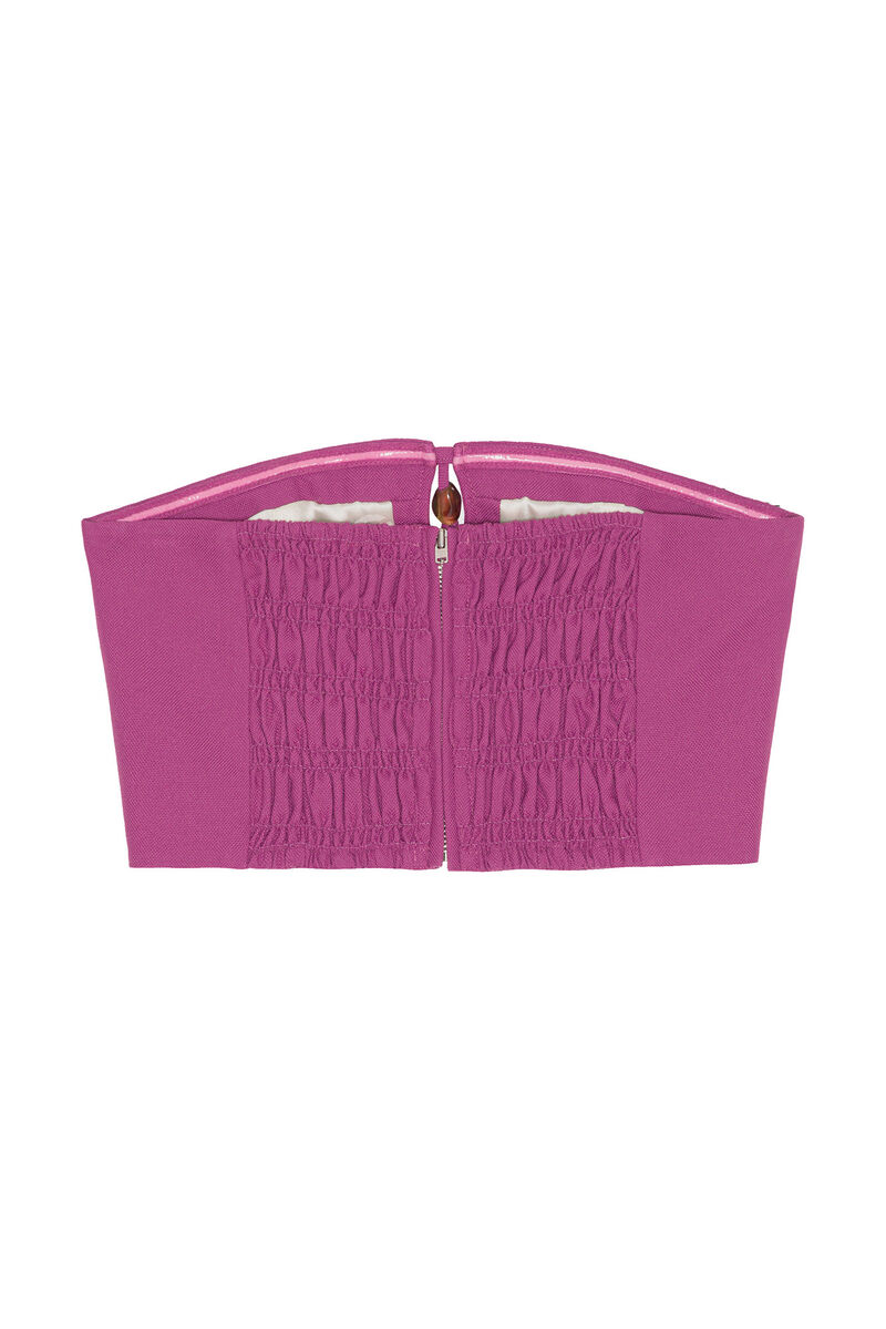Summer Suiting Sleeveless Top, LENZING™ ECOVERO™, in colour Purple Wine - 2 - GANNI