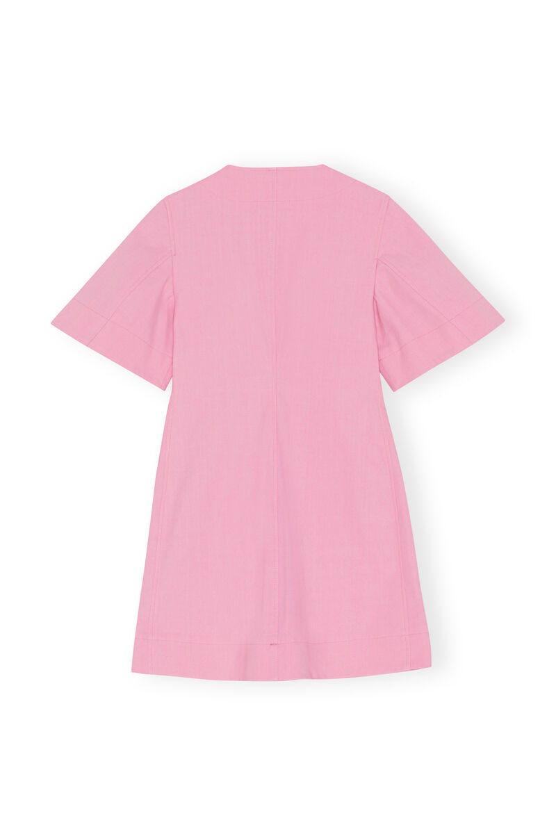Asymmetric Mini Dress, Cotton, in colour Lilac Sachet - 2 - GANNI