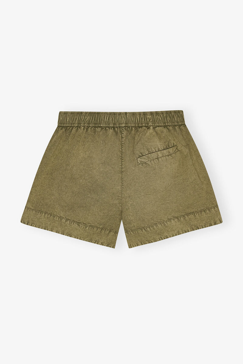 Grüne Shorts aus gewaschener Baumwolle, Elastane, in colour Boa - 2 - GANNI