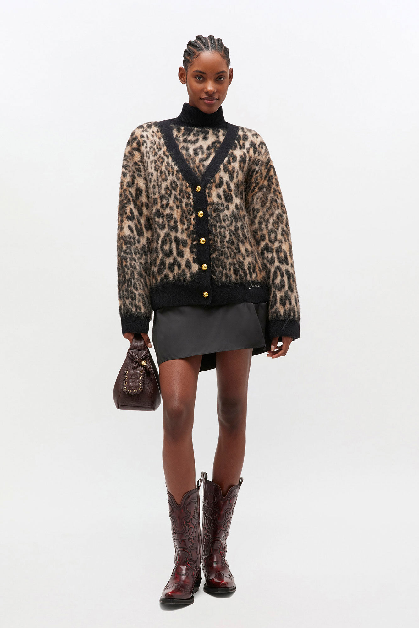 Leopard Cardigan, in colour Leopard - 2 - GANNI