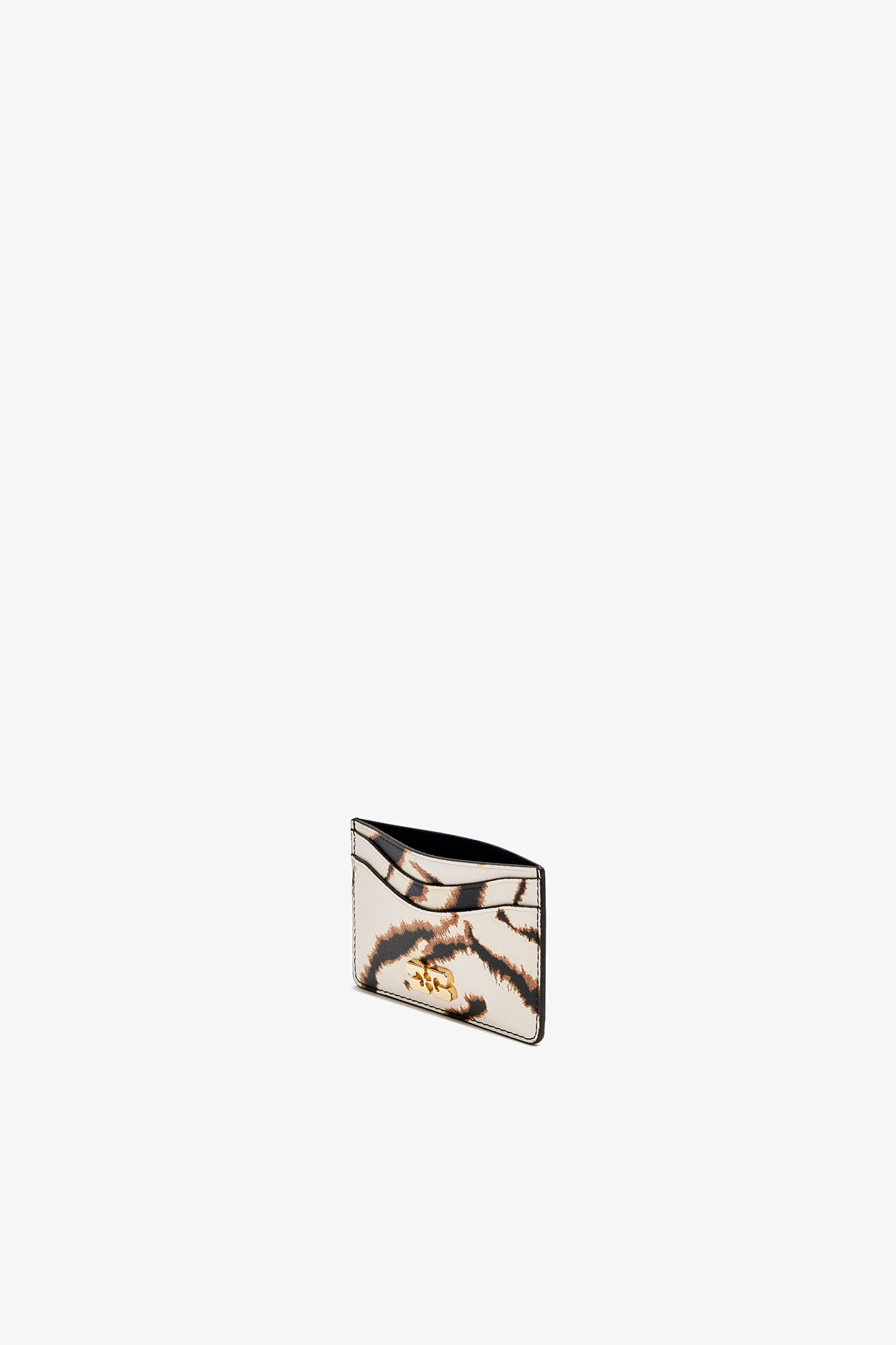 Bou Card Holder in Zebra, Recycled Polyester, in colour Egret - 3 - GANNI