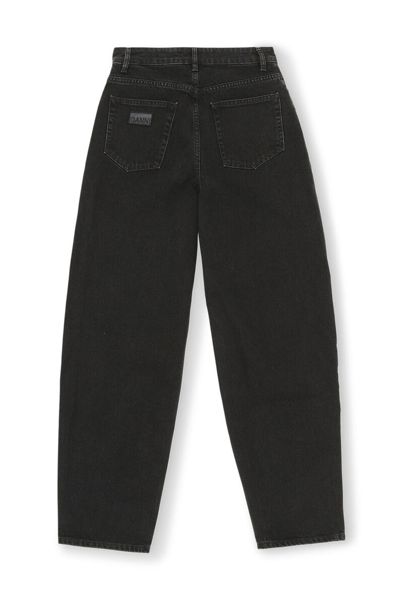 Schwarz gewaschene Stary-Jeans , Cotton, in colour Washed Black/Black - 2 - GANNI