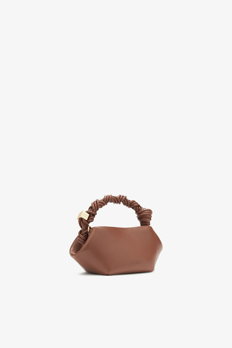 Mini Bou Bag in Brown, Recycled Leather, in colour Sorrel Horse - 2 - GANNI