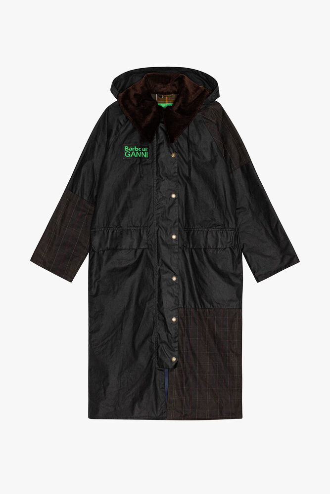 GANNI x Barbour Burghley Wax Jacket, Sky Captain