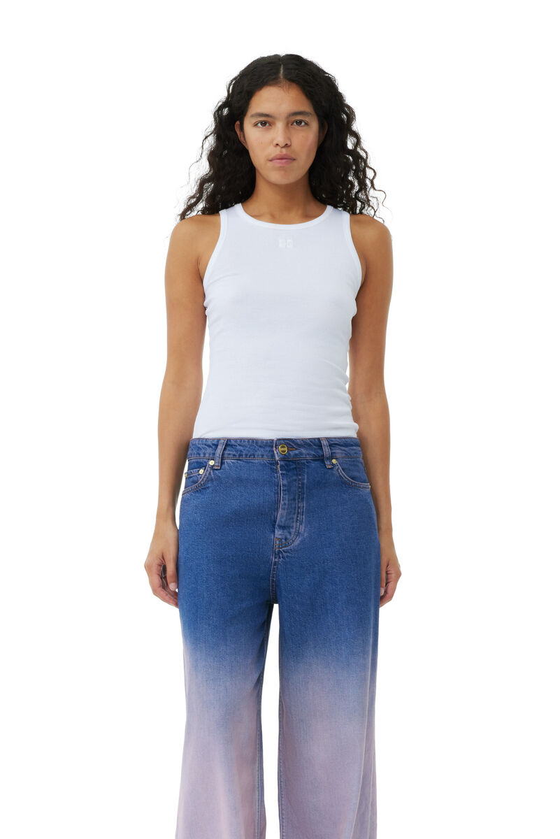 Jean Purple Bleach Future Denim Wide, Organic Cotton, in colour Bleach - 2 - GANNI