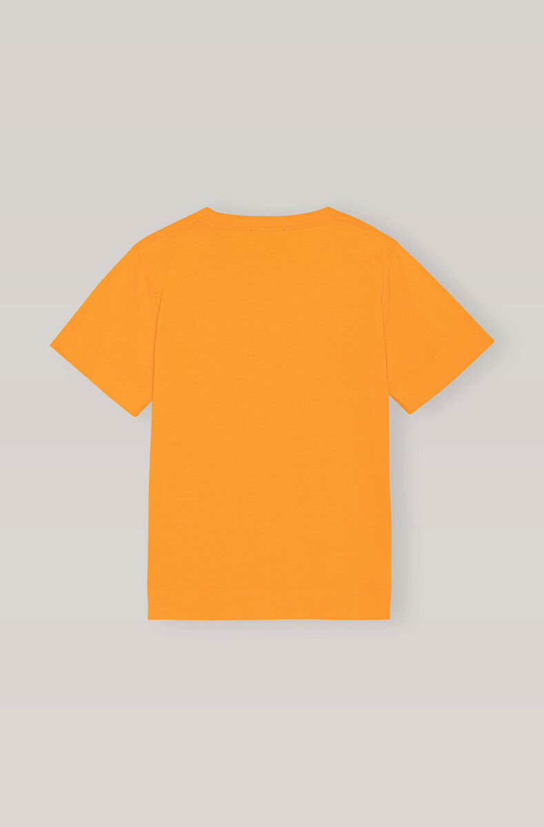 Thin Software Jersey O-neck T-shirt, Cotton, in colour Bright Marigold - 2 - GANNI