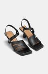 Kitten Heel Strappy Sandals, Leather, in colour Black - 2 - GANNI