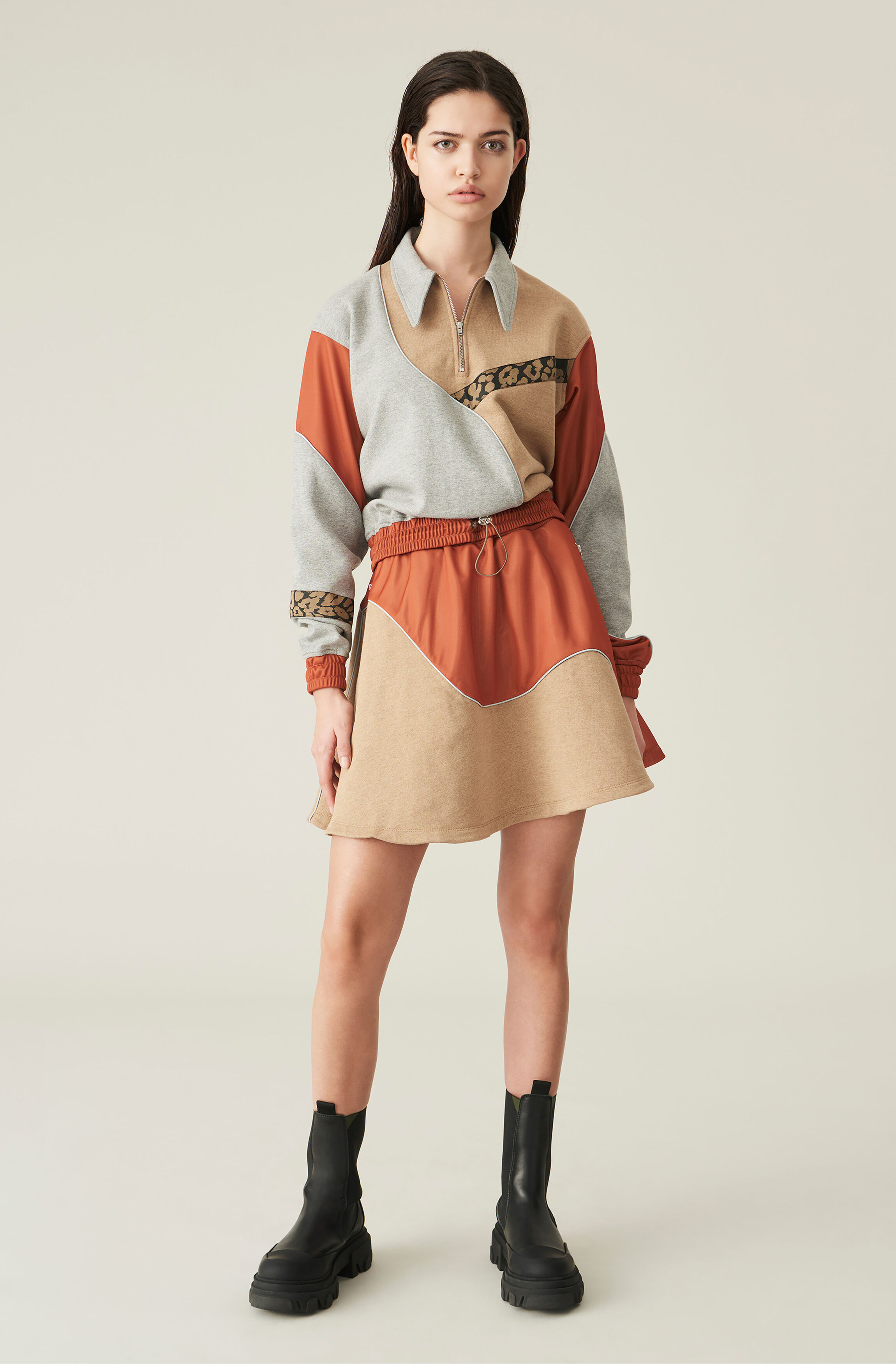 Ganni patchwork skirt clearance