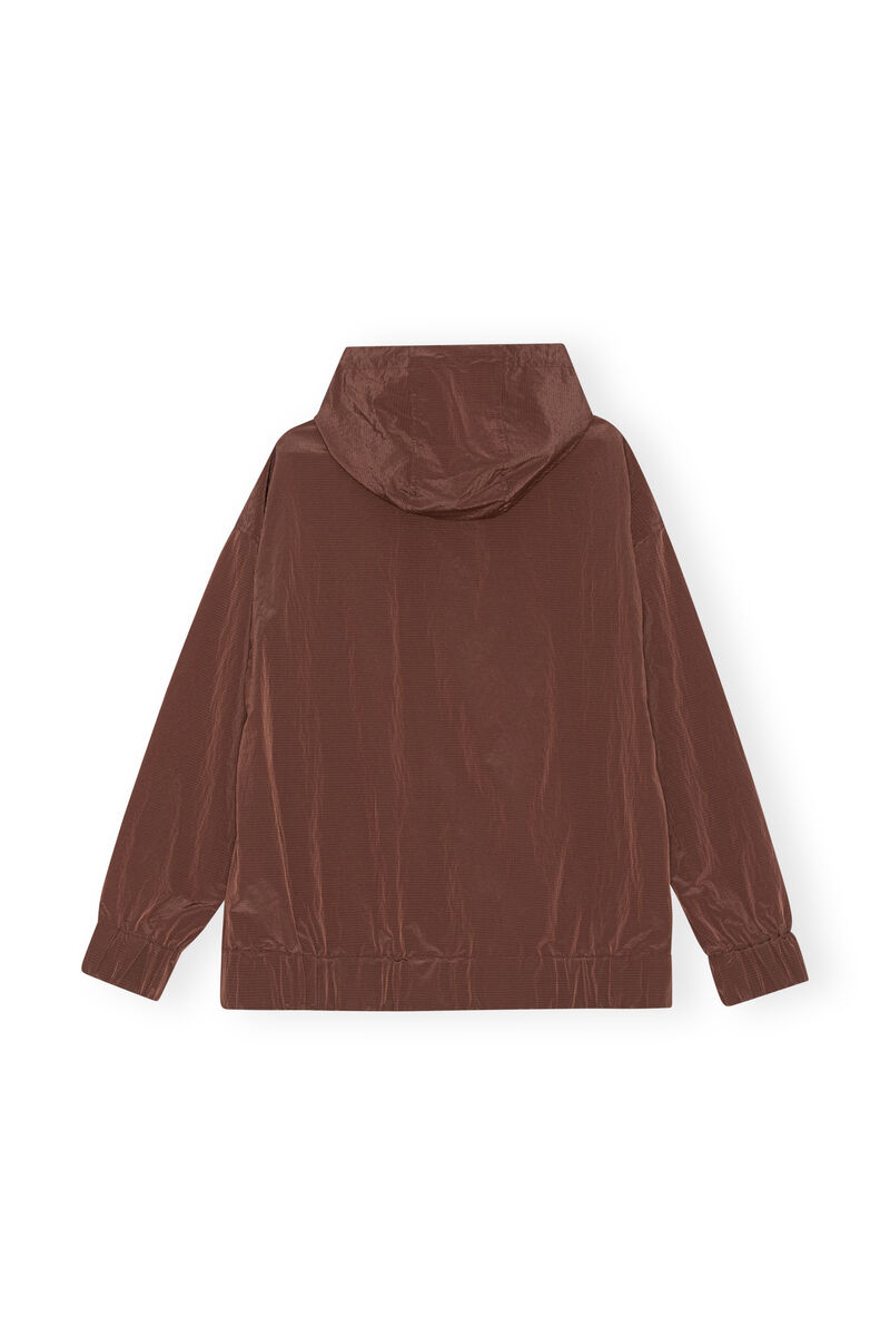 Tech Fabric Jacket, Nylon, in colour Root Beer - 2 - GANNI