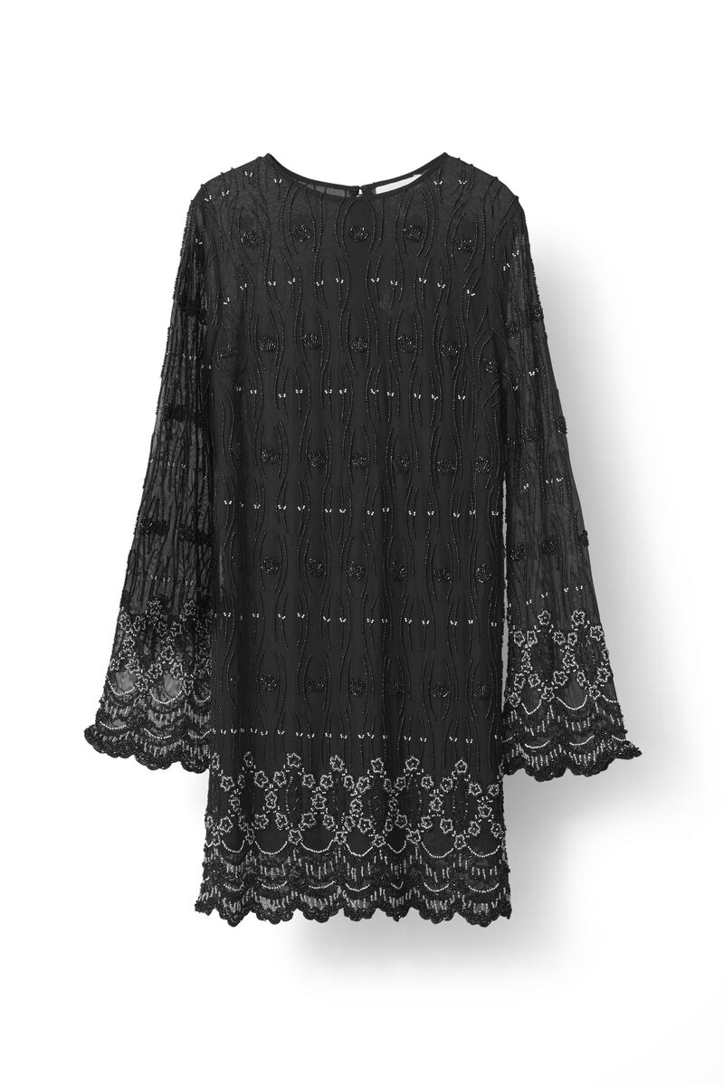 Martinez Beads Mini Dress, in colour Black - 1 - GANNI