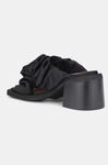 Heeled Ruched Sandals, Polyester, in colour Black - 2 - GANNI