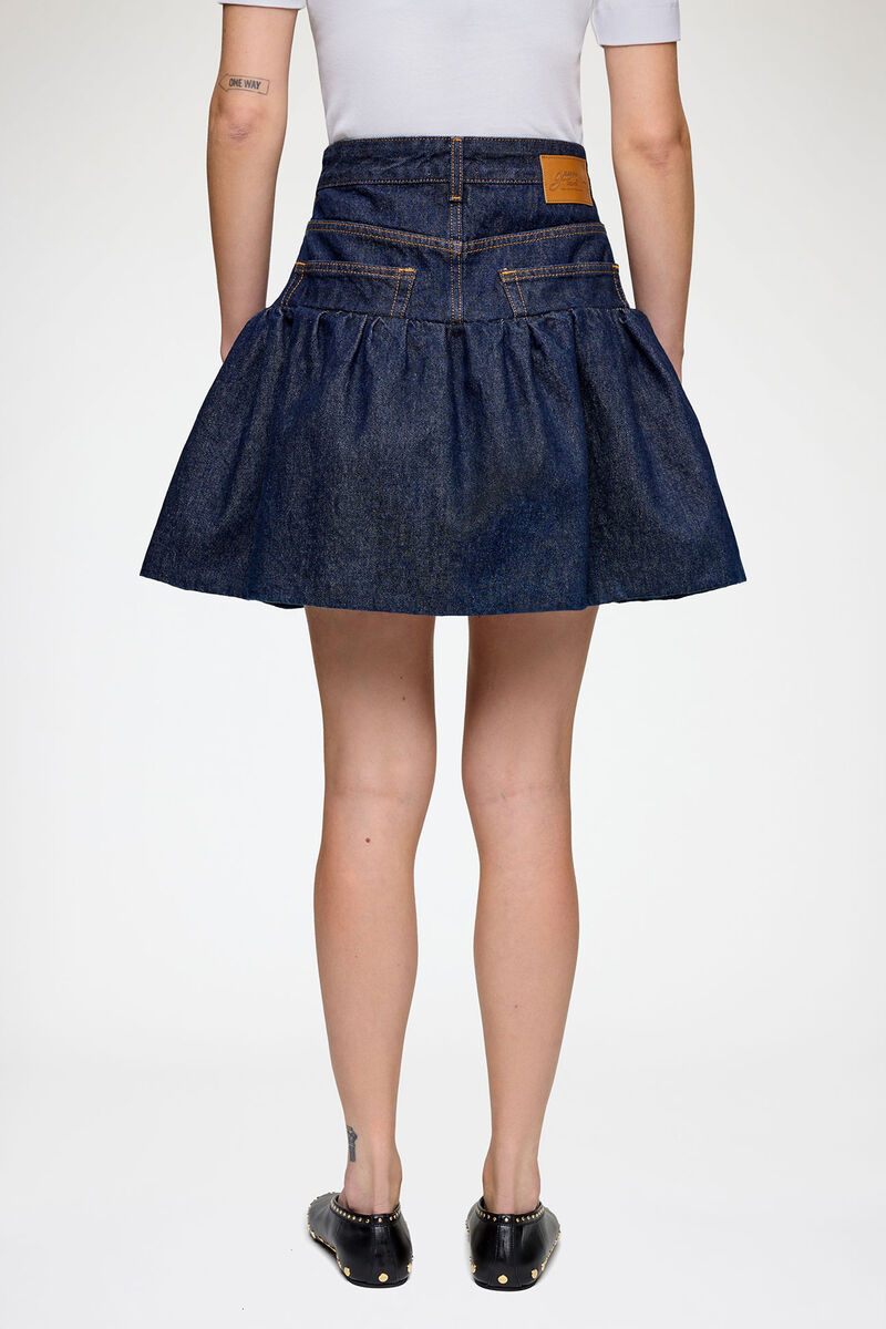 Skirt in Rinse Denim, Organic Cotton, in colour Rinse - 3 - GANNI