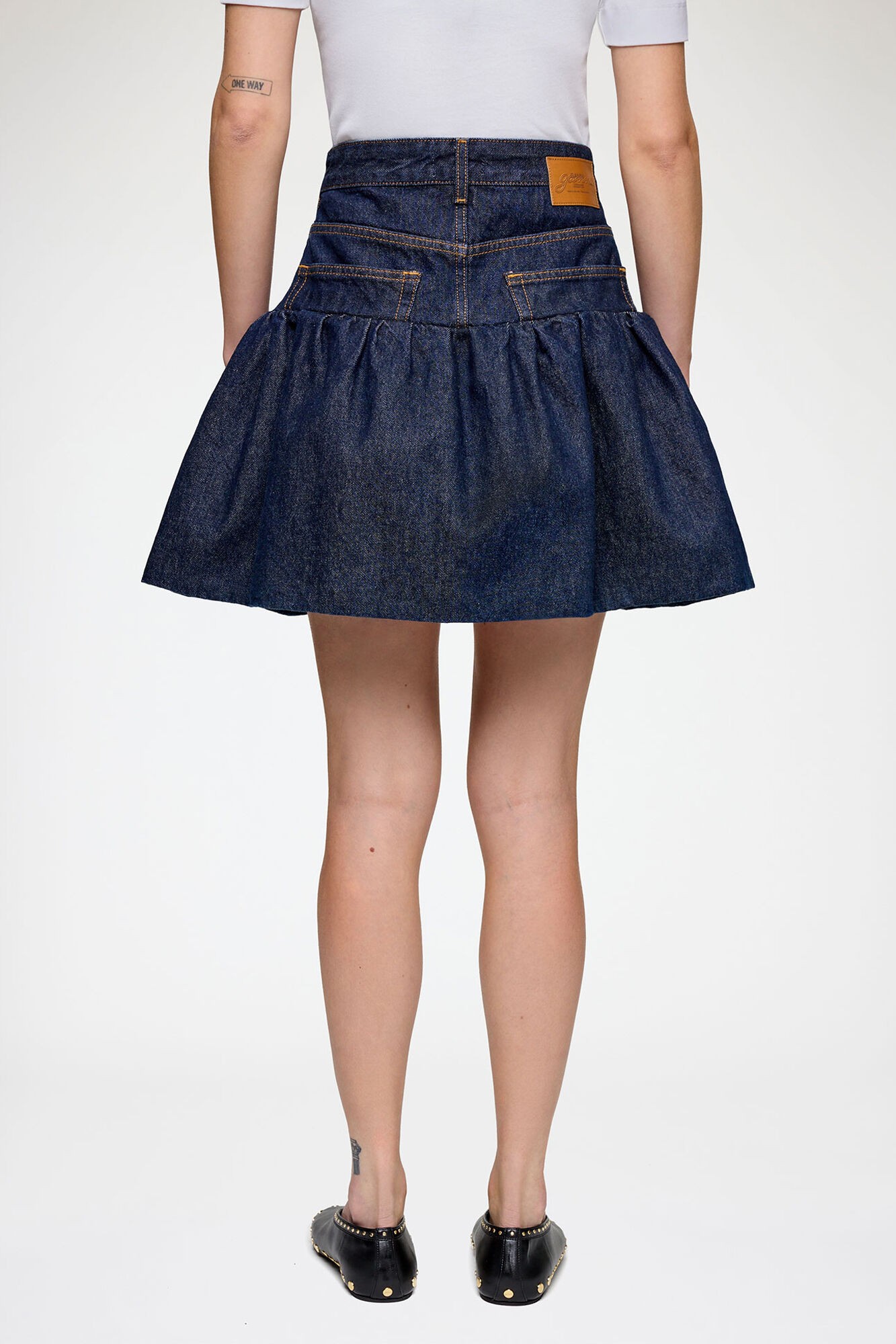 Skirt in Rinse Denim, Organic Cotton, in colour Rinse - 3 - GANNI