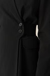 Melange Suiting Blazer, Polyester, in colour Black - 4 - GANNI
