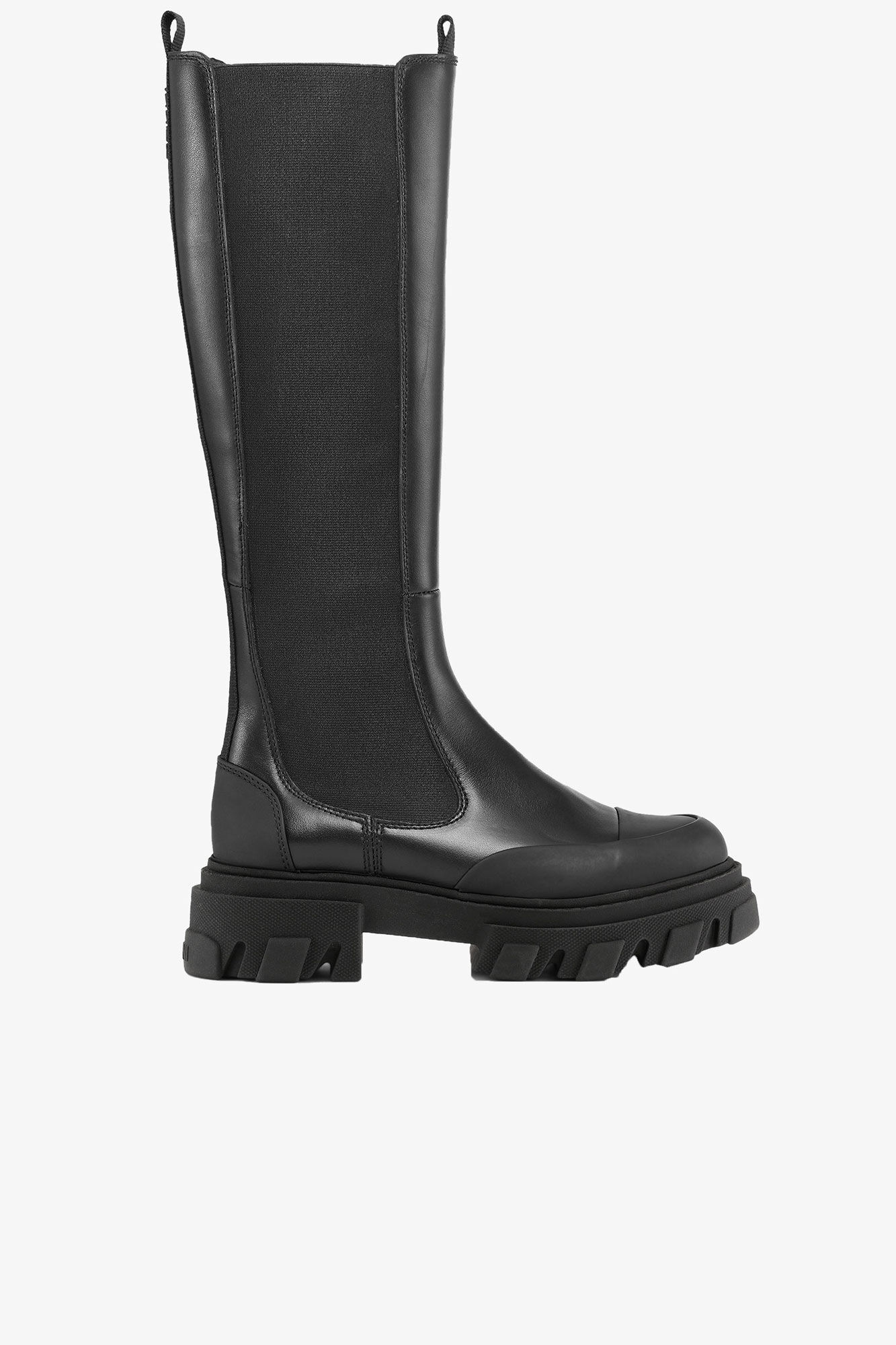 Knee-High Chelsea Boots, Leather, in colour Black - 1 - GANNI