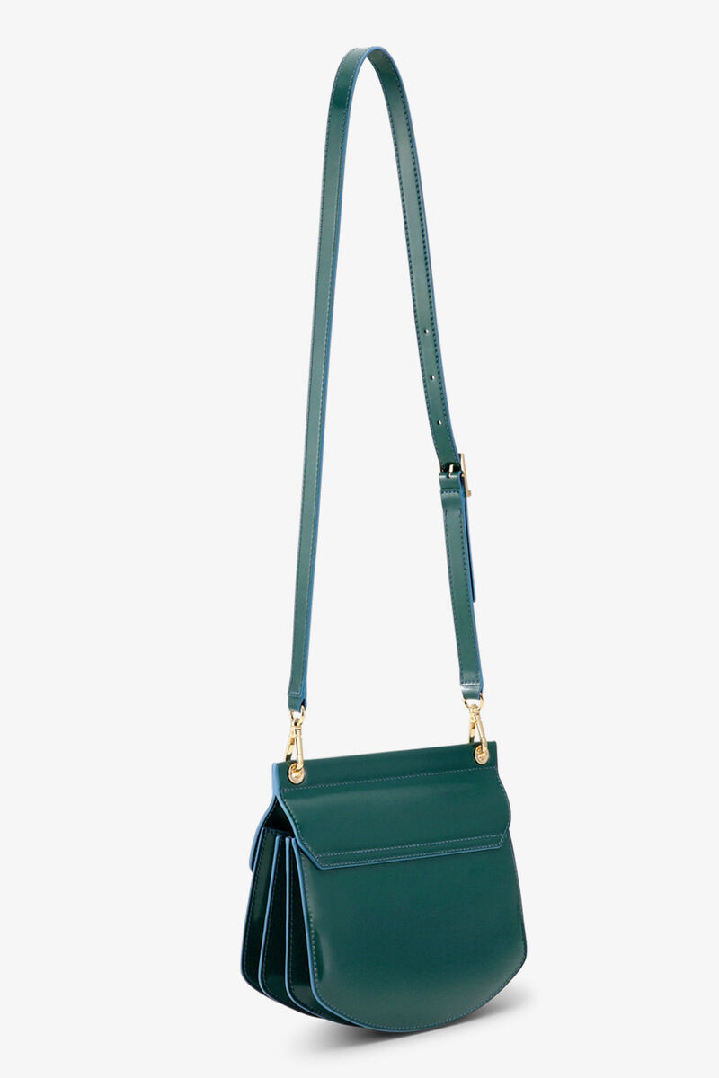 Green Small Apo-G Bag, Polyester, in colour Forest Night - 2 - GANNI