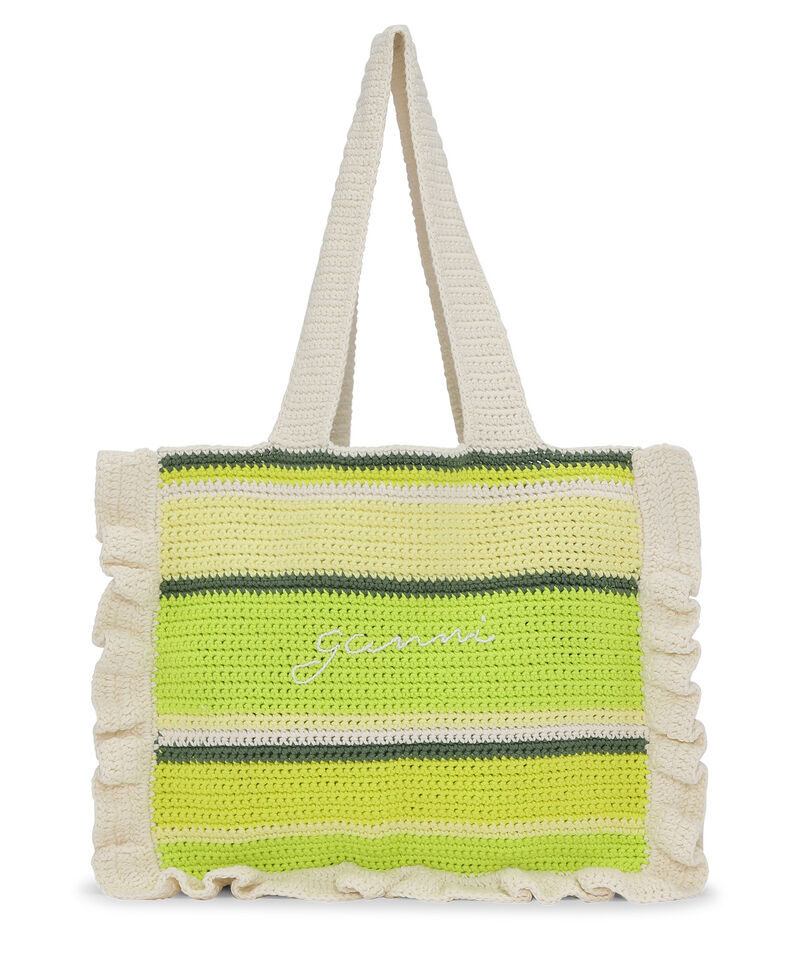 Cotton Crochet Frill Tote Bag