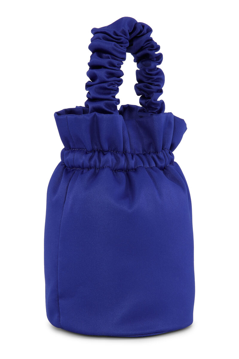Ruched Top Handle Bag, Polyester, in colour Daphne - 2 - GANNI