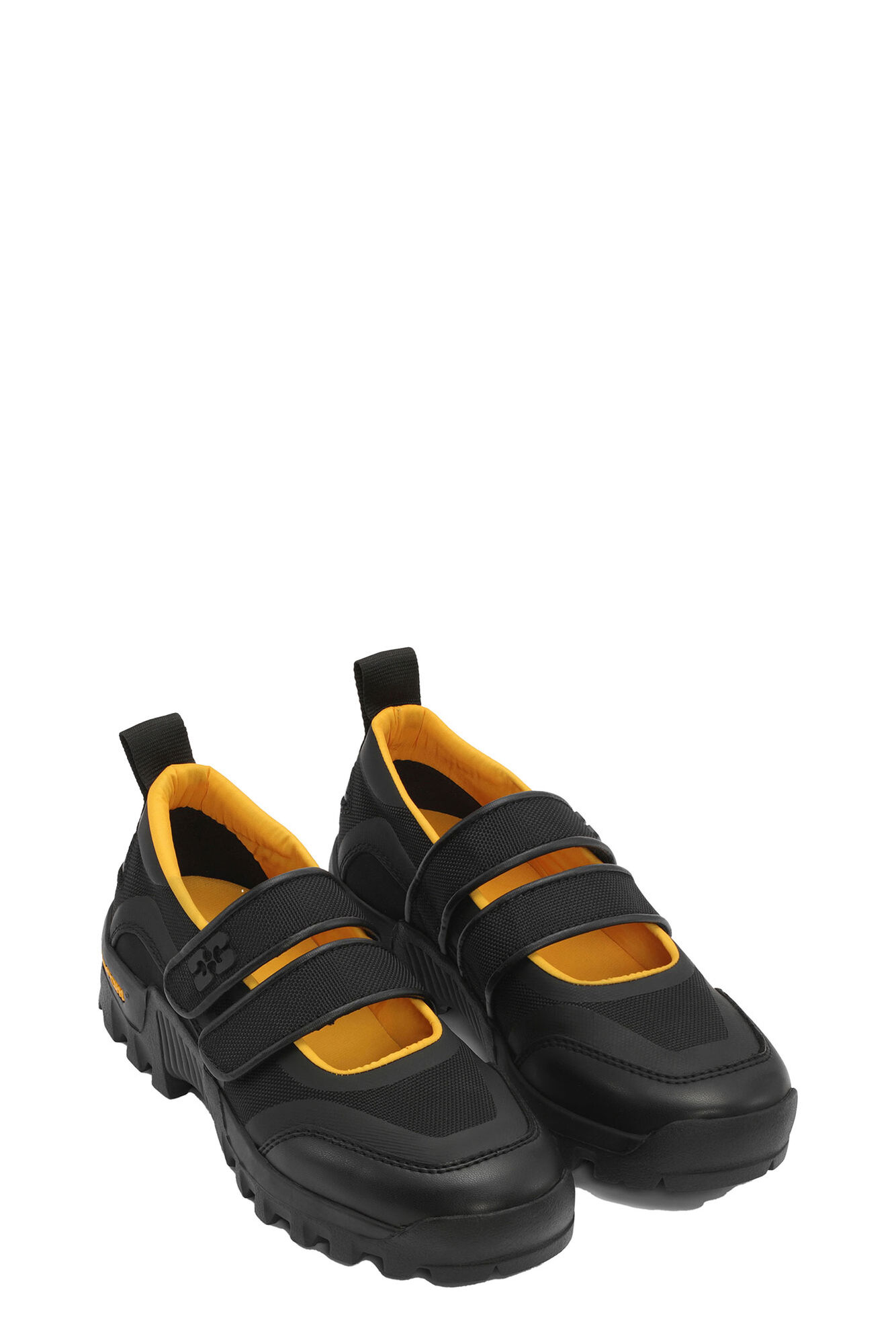 Yellow Performance Velcro Mary Jane Ballerinas, Polyurethane, in colour Black - 3 - GANNI