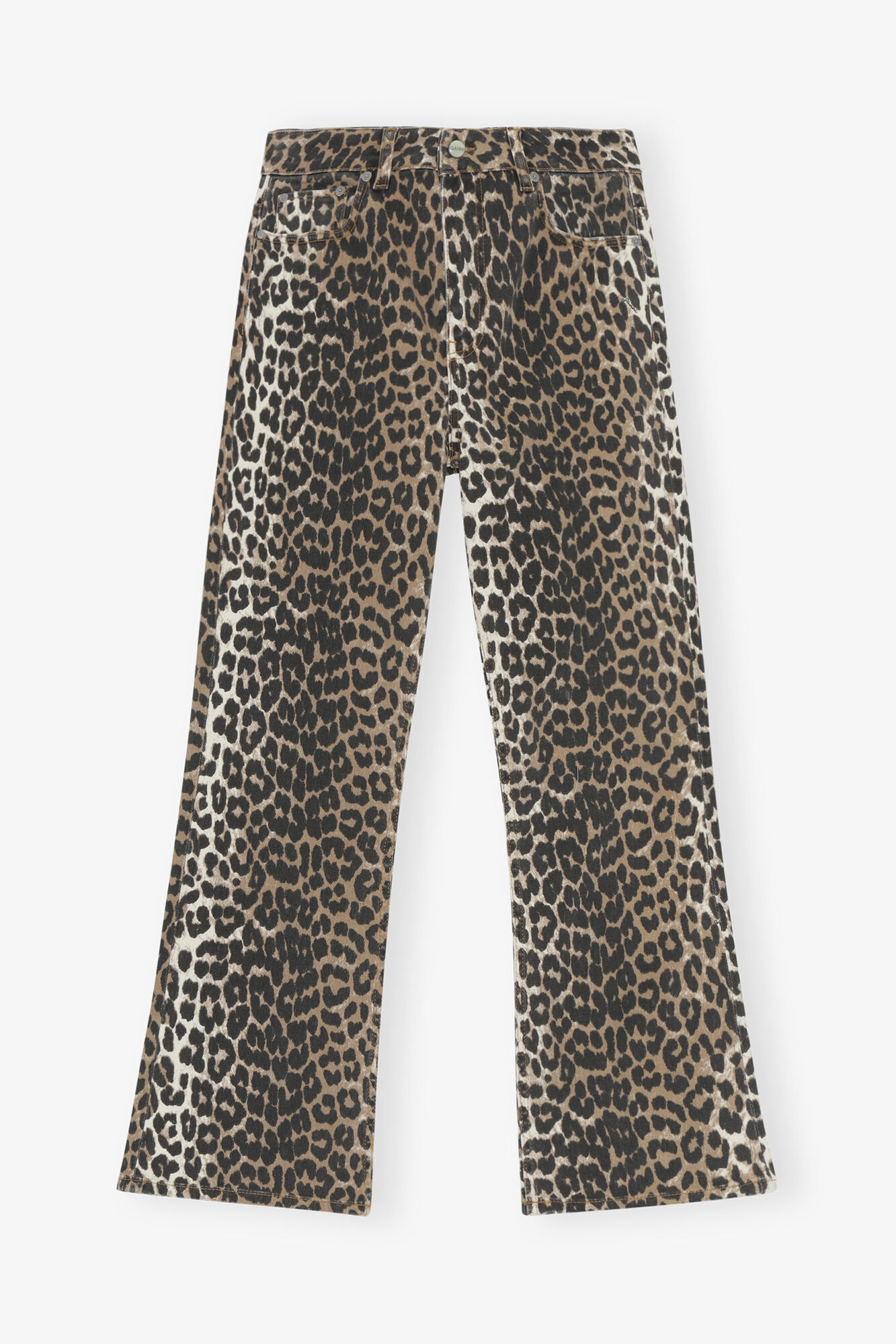 GANNI レオパード柄 バイカーショーツ レギンス M Betzy Cropped Jeans in Leopard Print | GANNI US
