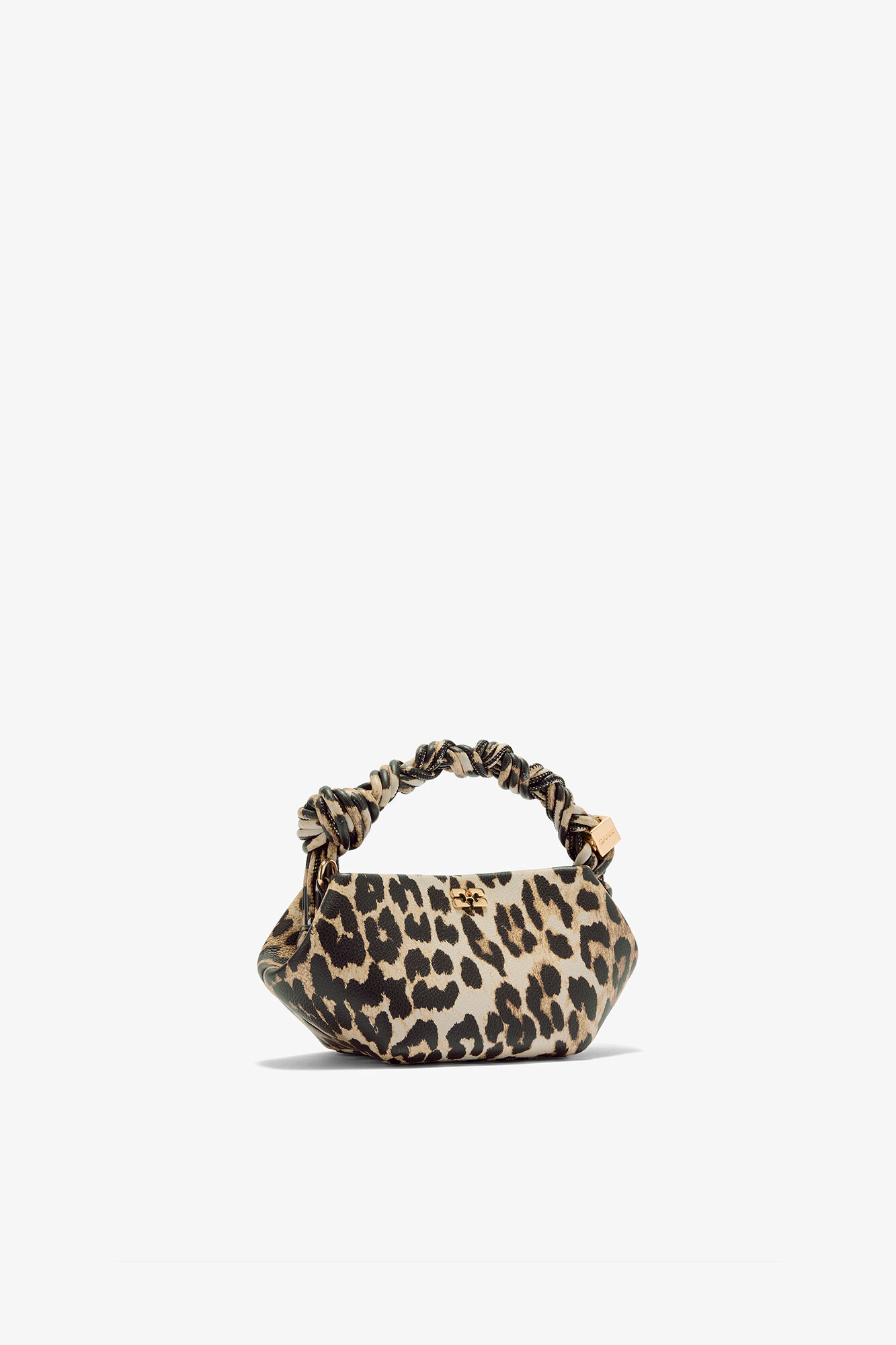 Almond Milk Mini Bou Bag in Grained Leopard | GANNI US