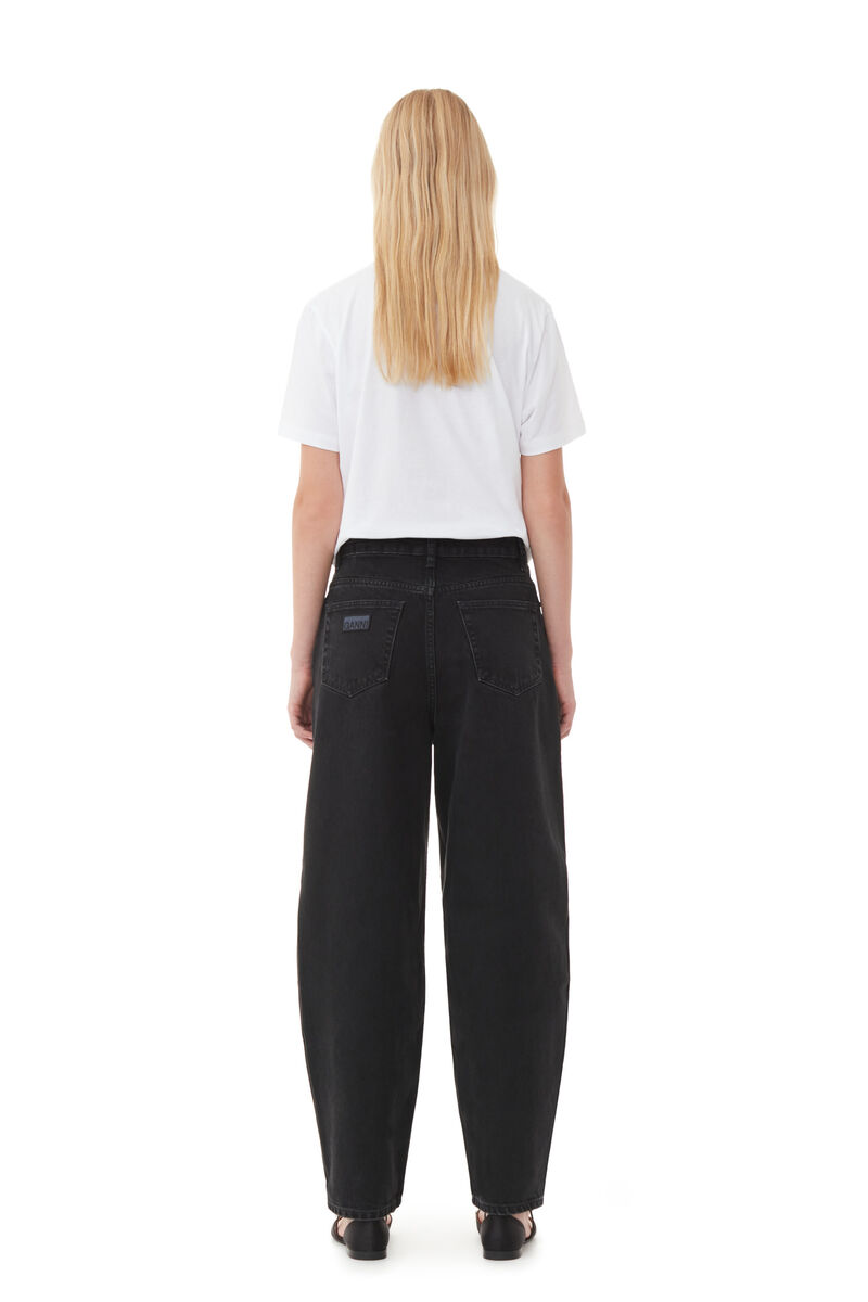 Washed Black Stary Jeans , Cotton, in colour Washed Black/Black - 4 - GANNI
