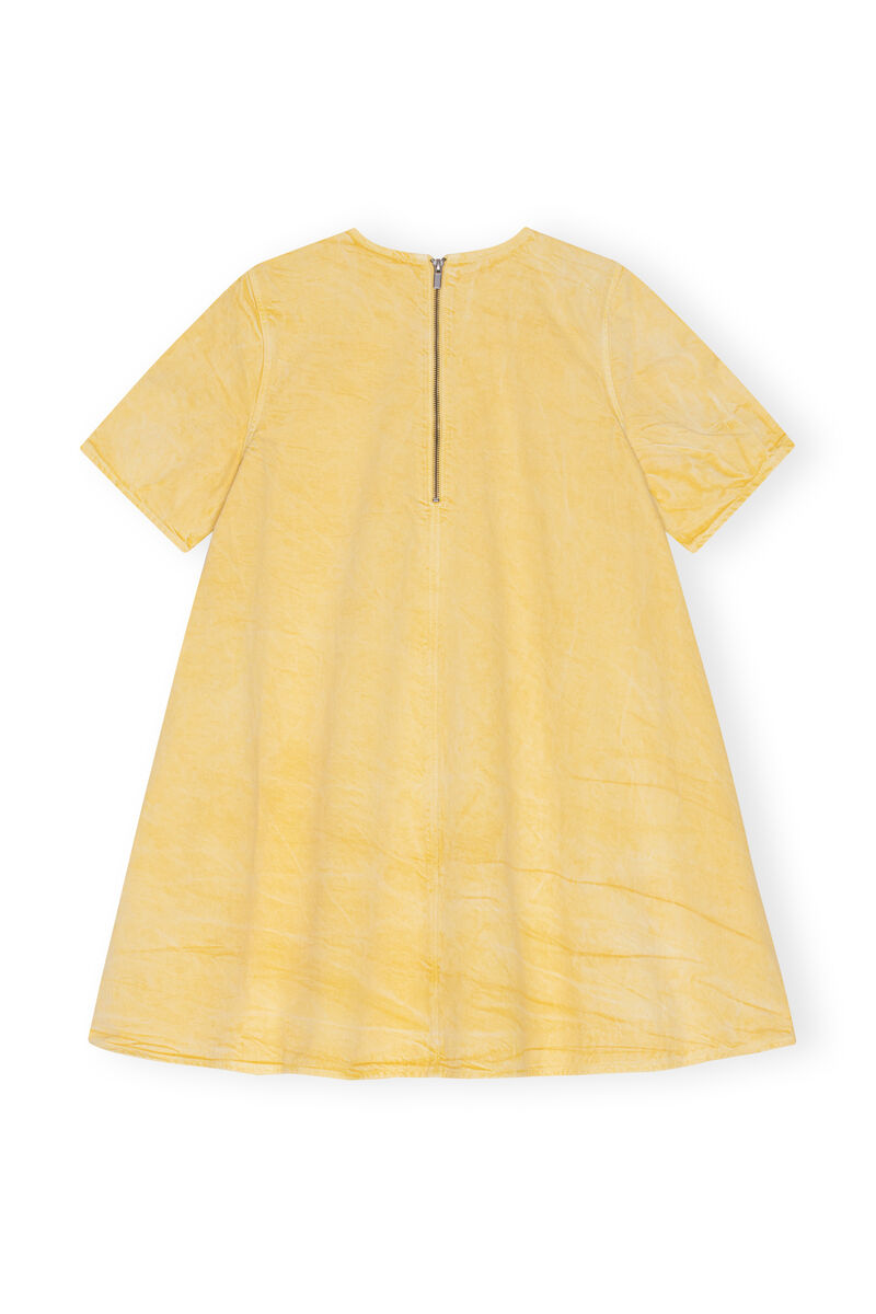Robe courte trapèze, Cotton, in colour Natural Yellow - 2 - GANNI