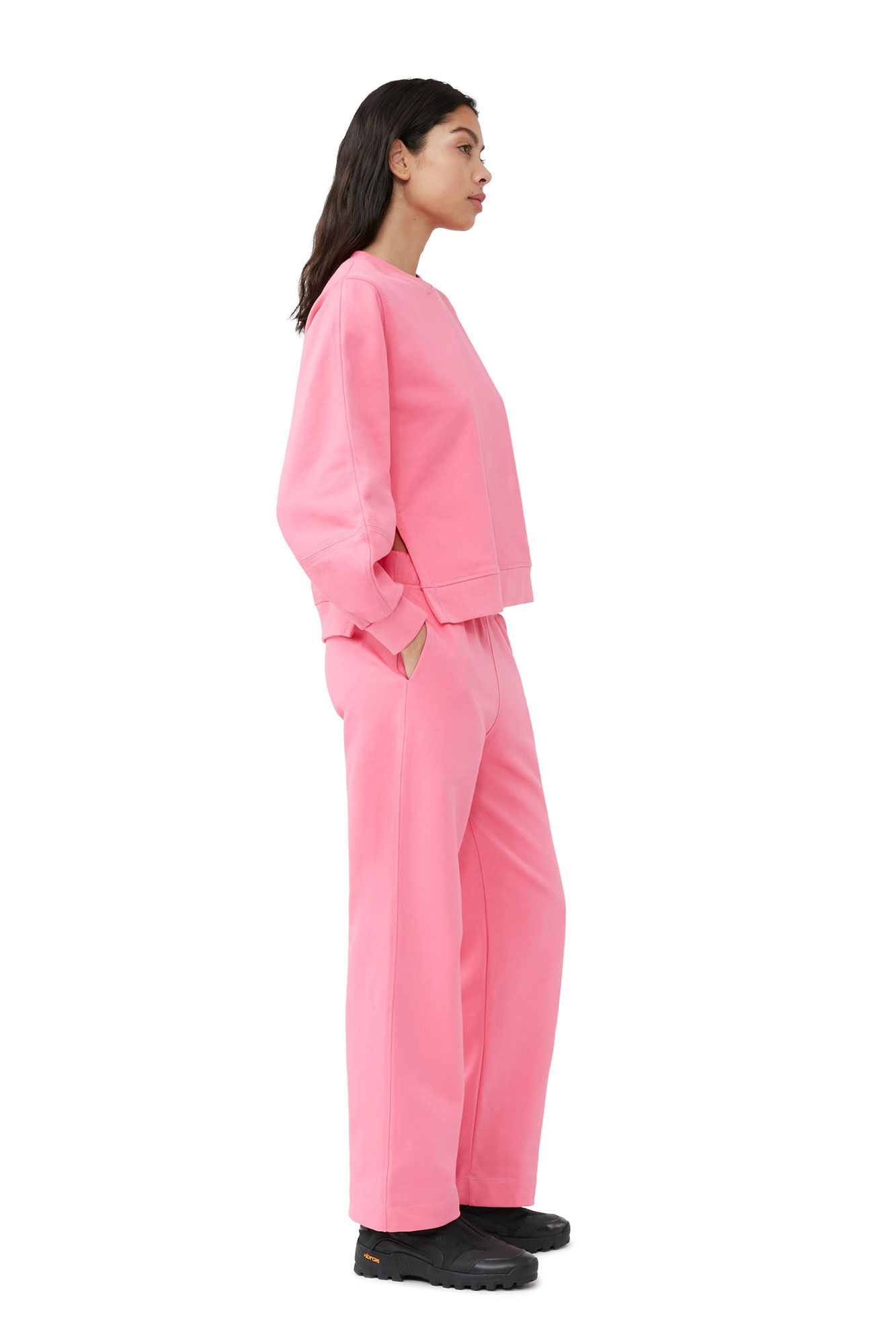 Sweatpants, Organic Cotton, in colour Sugar Plum - 3 - GANNI