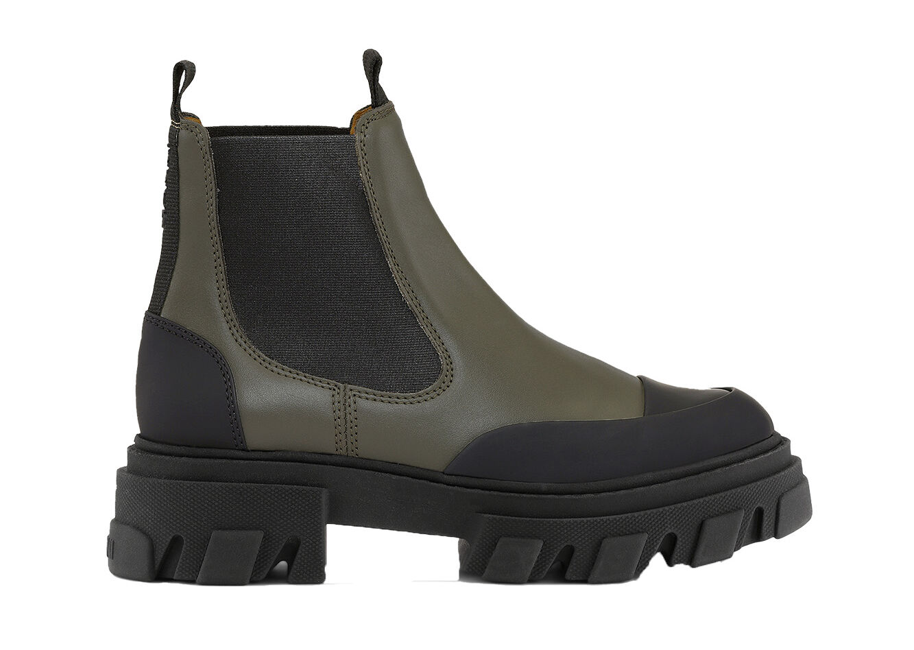 Low Chelsea Boots, Calf Leather, in colour Kalamata - 1 - GANNI