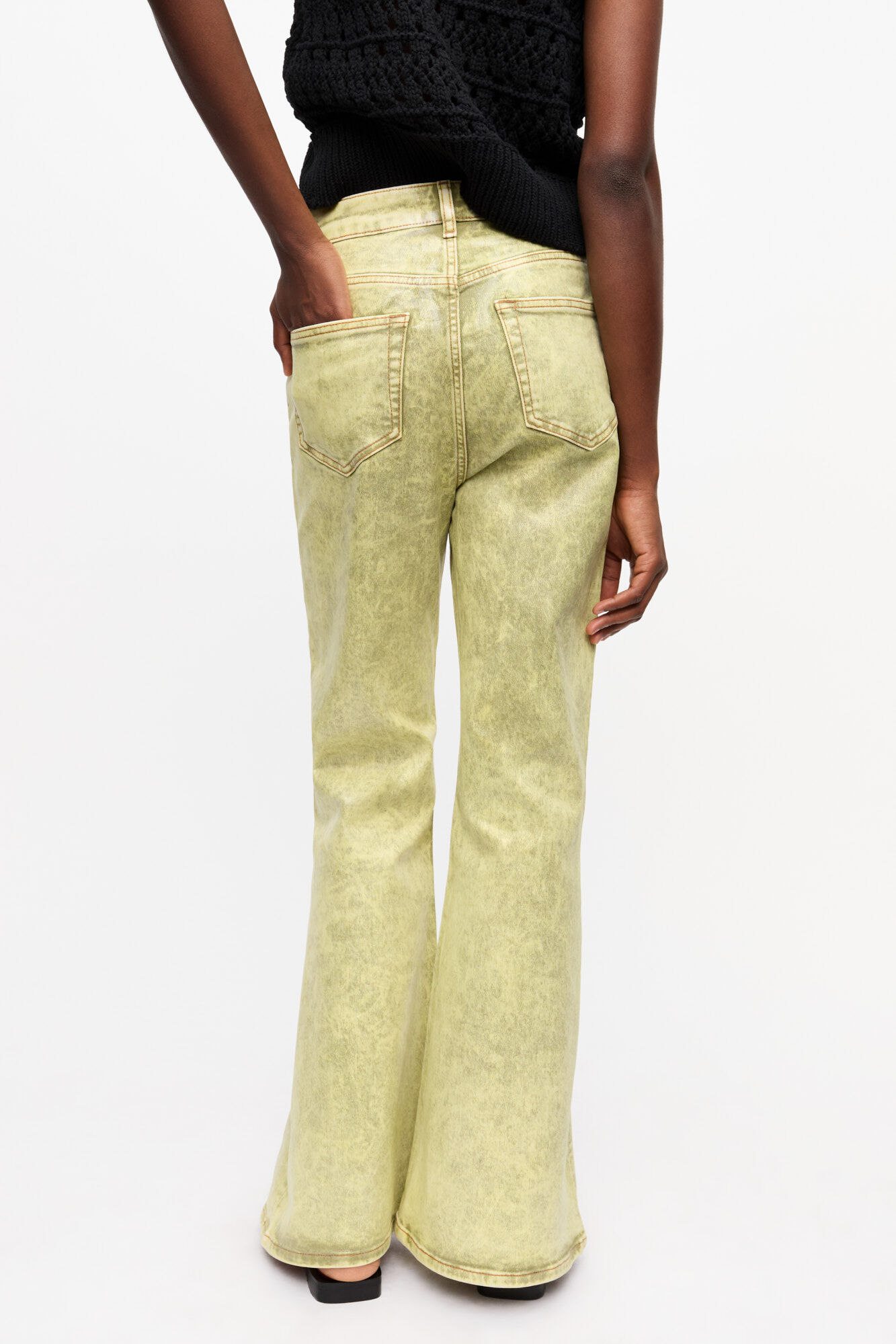 FOIL STRAIGHT COLOR DENIMイエロー26inch Green Foil Jeans | GANNI NL