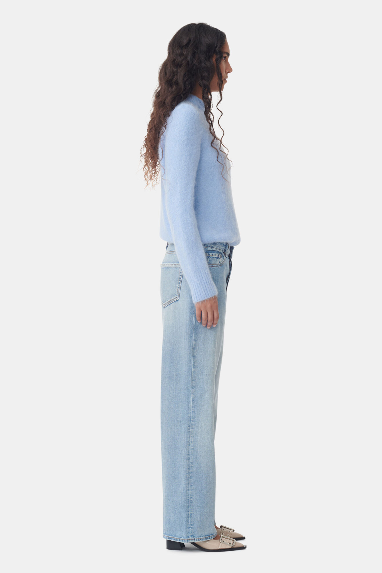 Jean Izey Light Blue Vintage, Cotton, in colour Light Blue Vintage - 2 - GANNI