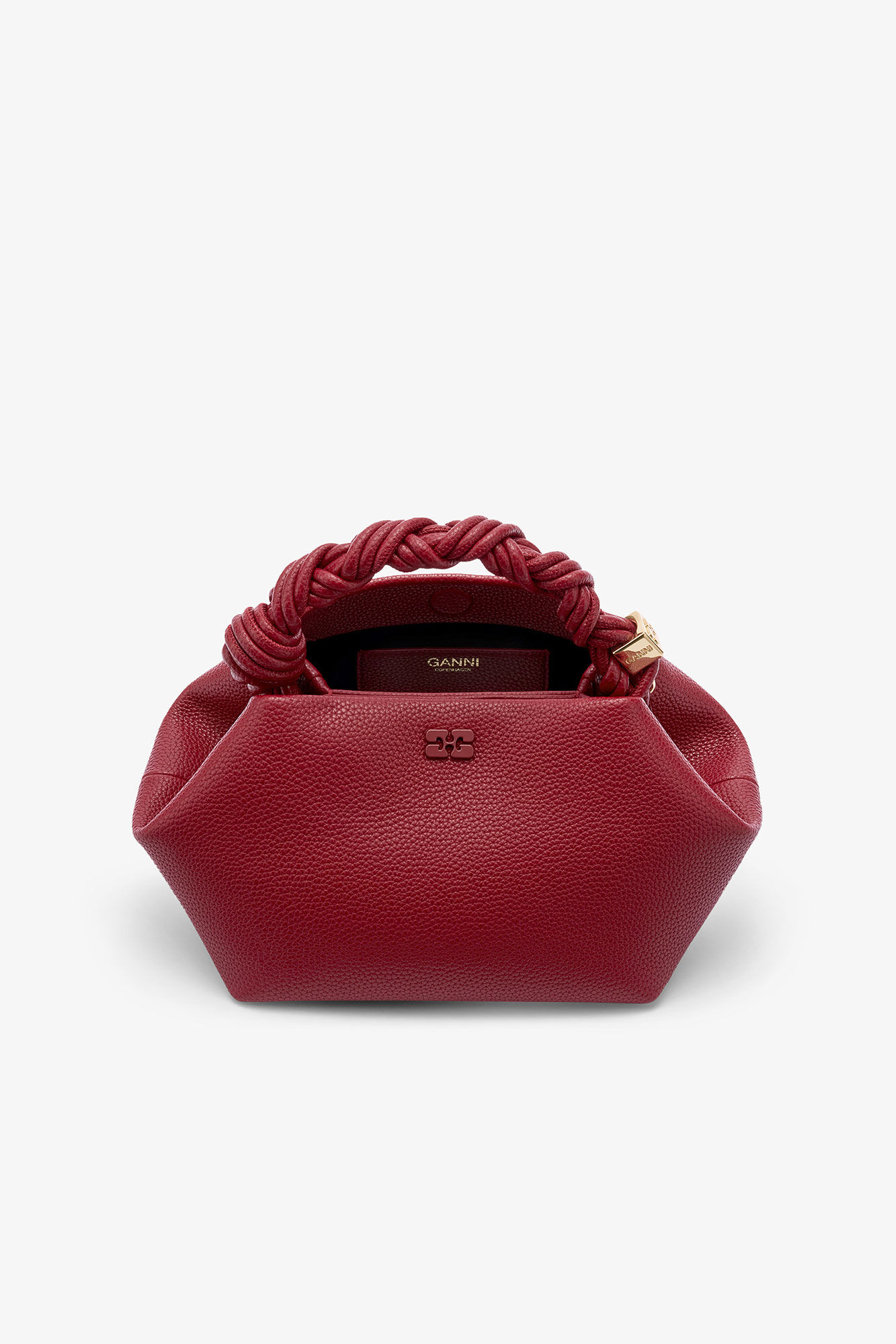 Red Grained Small Bou Bag, in colour Red Dahlia - 3 - GANNI