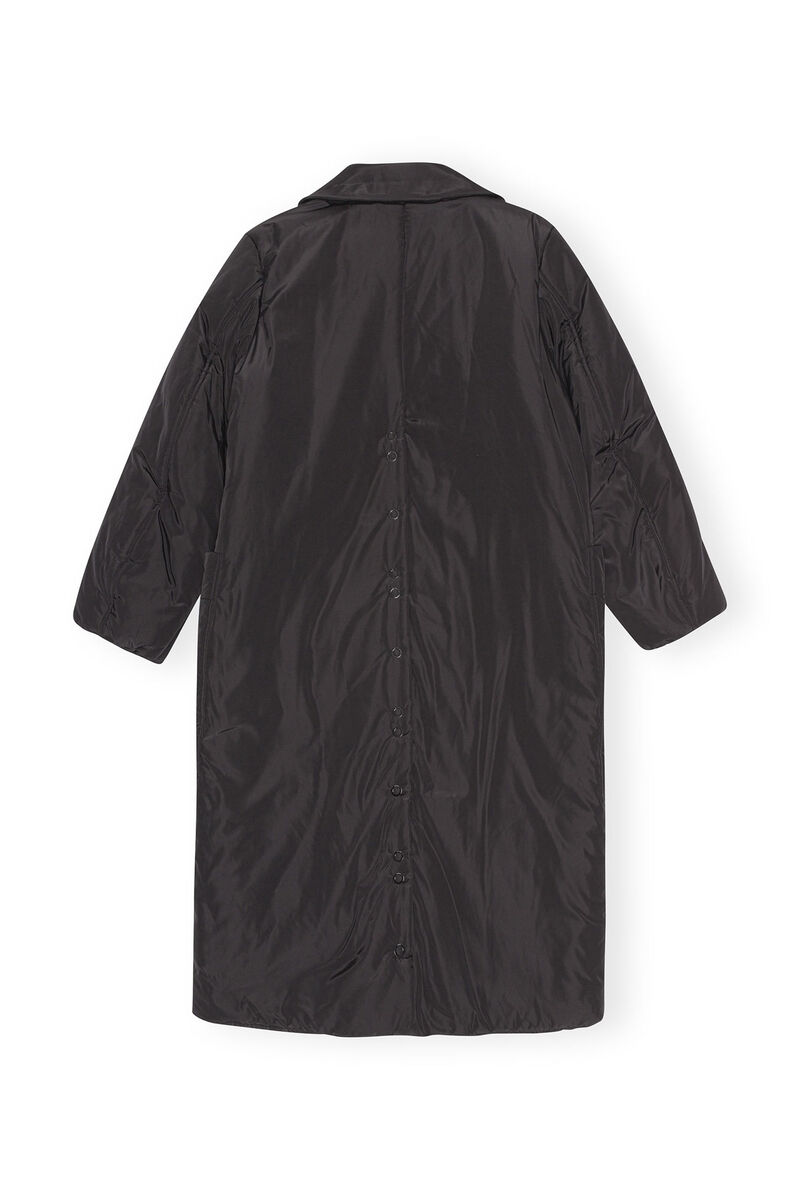 Lätt vadderad kappa, Recycled Polyester, in colour Black - 2 - GANNI