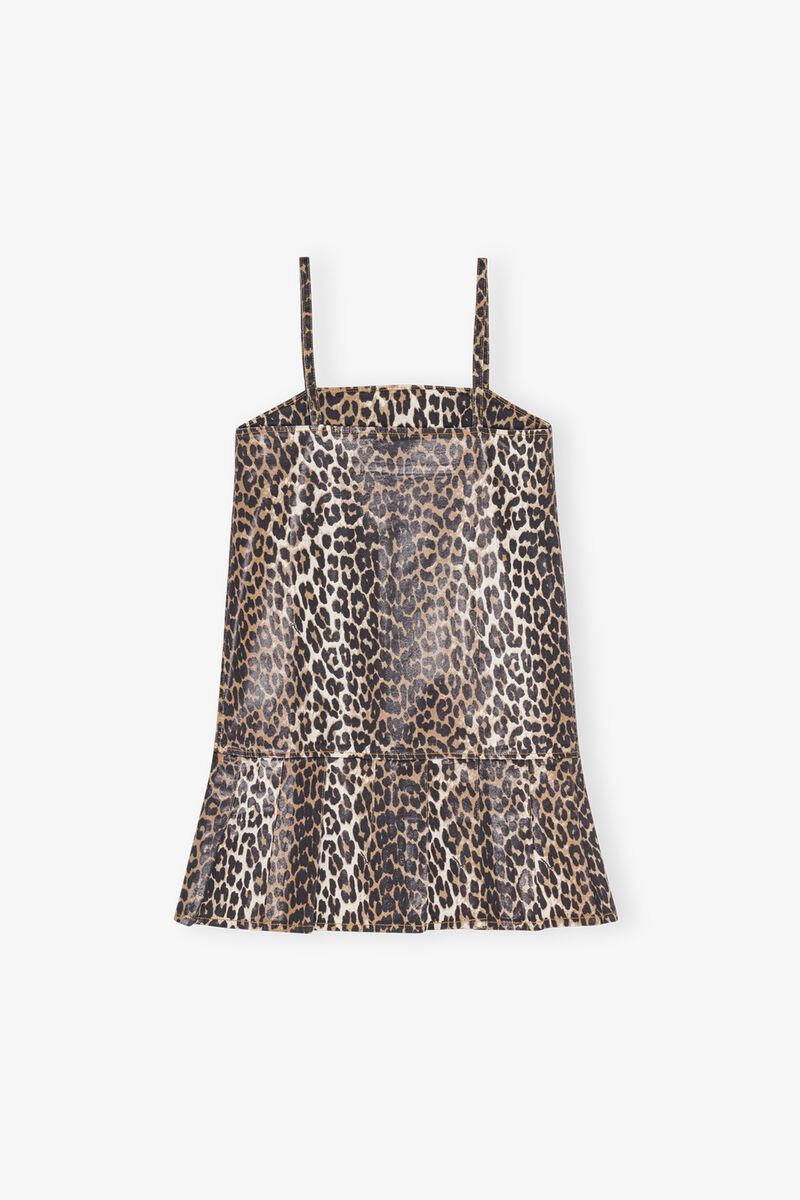 Leopard Foil Dress, Organic Cotton, in colour Leopard - 2 - GANNI