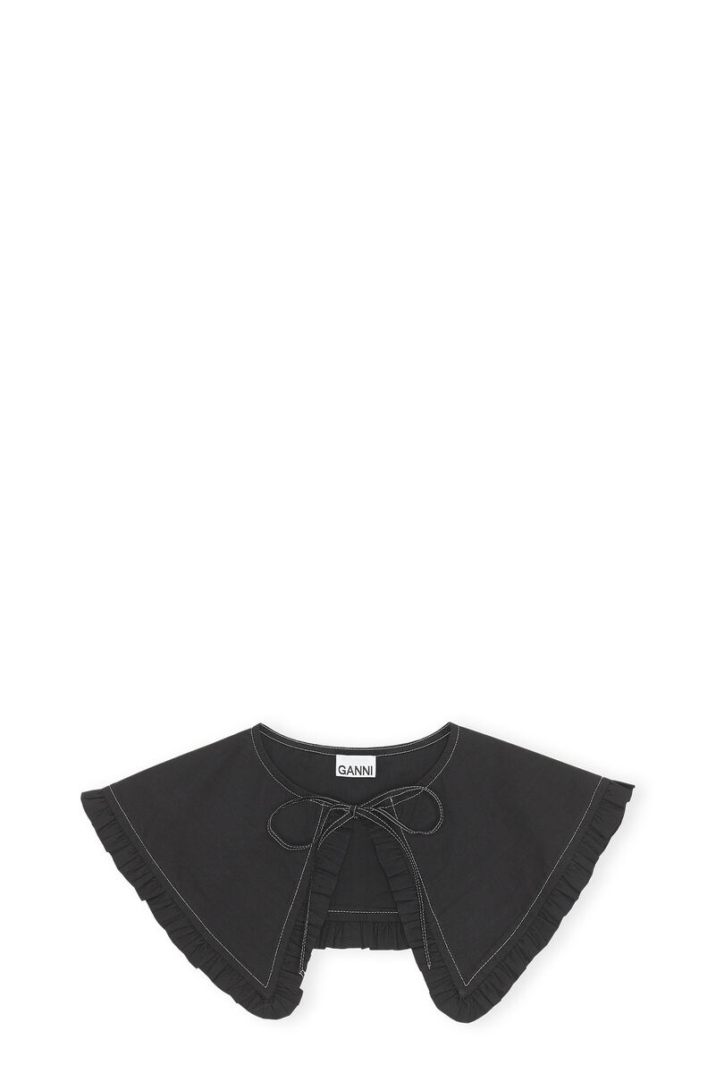 Aftagelig krave, Cotton, in colour Black - 1 - GANNI