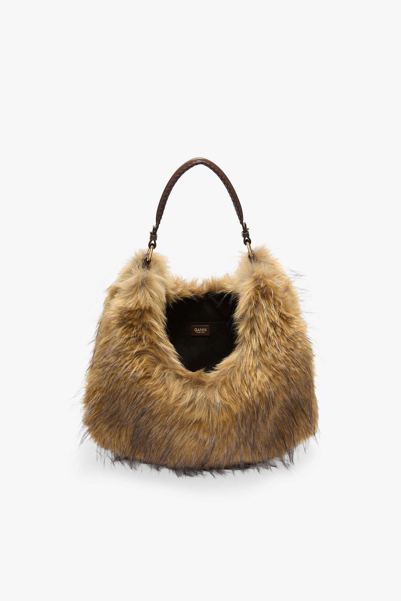 Alternative Fur Large Kat Bag, Recycled Polyester, in colour Foxtrot - 3 - GANNI