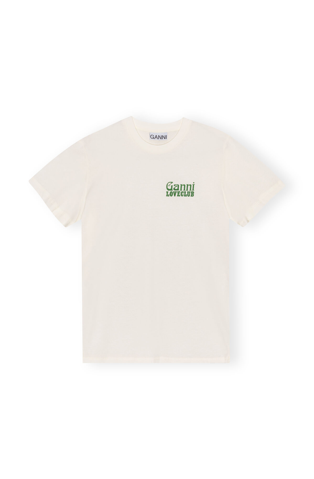 White Relaxed Loveclub T-shirt, Cotton, in colour Tofu - 1 - GANNI