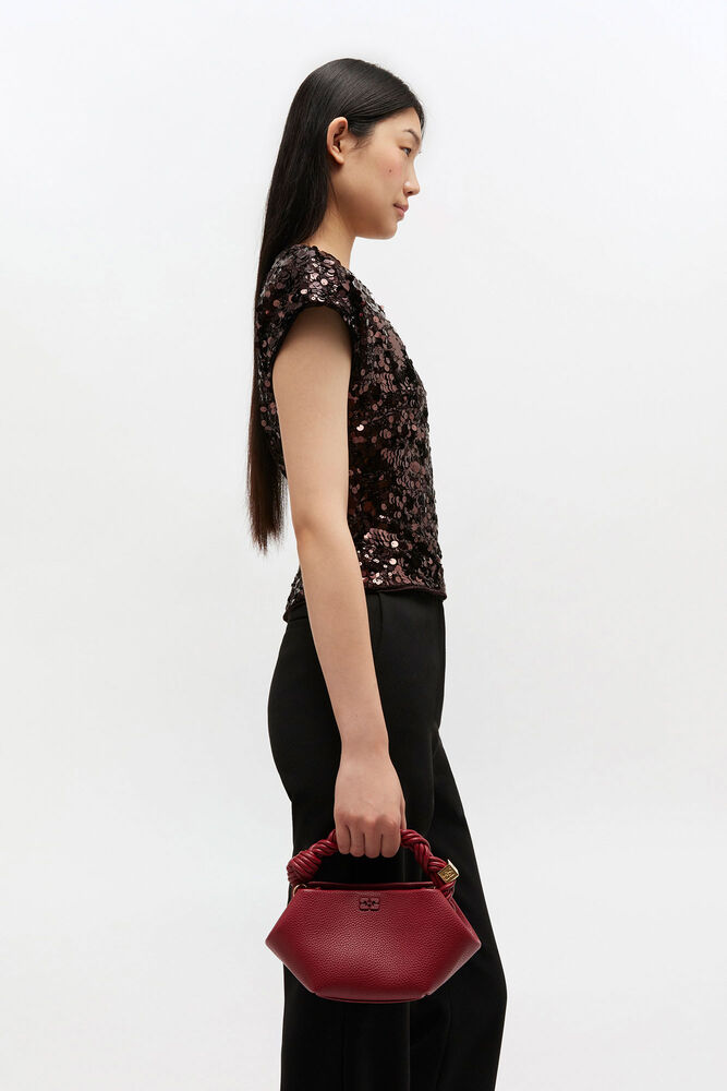 Grained Mini Bou Bag, Red Dahlia