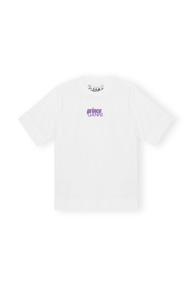 GANNI X Prince Active Mesh T-shirt, Elastane, in colour Bright White - 1 - GANNI